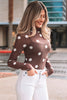 Black Vintage Polka Dot Print Mesh Long Sleeve Bodysuit