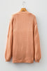 Light Pink Christmas Tree Print Open Front Drop Shoulder Midi Cardigan