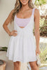 Yellow Cream Faux Two Piece Gingham Contrast Patchwork Loose Mini Dress