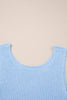 Beau Blue Horizontal Ribbing Patchwork Swing Sweater Tank