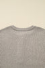 Simply Taupe Plus Size Ribbed Knit Kangaroo Pocket Henley Long Sleeve Top
