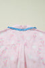Pink Bow Tie Front Christmas Nutcracker Long Sleeve Shirt Shorts Pajama Set