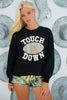 Fiery Red TOUCH DOWN Football Graphic Pullover Sweatshirt