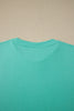 Mint Green Casual Plain Crew Neck Tee