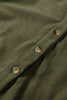 Black Corduroy Half Button Collared Long Sleeve Mini Dress