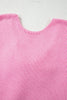 Bonbon Festive Bow Backless Bubble Sleeve Sweater