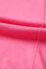 Bright Pink Plus Size Henley Drop Shoulder Pullover and Jogger Pants Two Piece Set