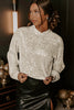 Jet Stream Sequin Hooded Long Sleeve Top