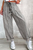 Black Stripe Drawstring Casual Loose Pants