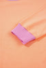 Pink Colorblock Trim Crewneck Long Sleeve Pullover Sweatshirt