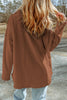 Brown Exposed Seam Terry Patchwork Shacket