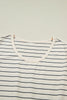 Beige Stripe Drawstring Tunic Tank Mini Dress with Pockets