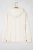 White Solid Color Cute Bow Detail Loose Hoodie
