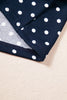 Brown Polka Dot Drawstring Wide Leg Long Sleeve Top Pant Set