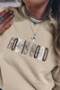 Jet Stream GOD IS GOOD Western Embroidered Letter Crewneck Pullover Sweatshirt