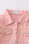Pink tassel button down denim jacket