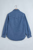 Dusk Blue Western Embroidered Collar Long Sleeve Denim Shirt