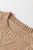 Parchment Cable Knit Drop Shoulder Loose Fit Sweater Dress