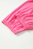 Bright Pink Plus Size Henley Drop Shoulder Pullover and Jogger Pants Two Piece Set