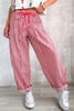 Black Stripe Drawstring Casual Loose Pants