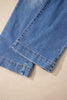 Sky Blue Double Button Zip Fly Straight Leg Jeans