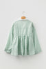 Green Stripe Half Zip Long Sleeve Swing Top