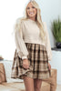 Black Plaid Patchwork High Waist Sweatshirt Mini Dress