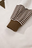 Parchment Striped Colorblock Patchwork Drop Shoulder Sweatshirt