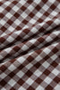 Coffee Plaid Print Full Zipper Cinched Waist Fit Flare Sleeveless Maxi Dress