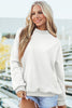 Black Oversize Drop Shoulder Reversible Mock Neck Sweatshirt