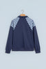 Racing Red Patchwork Plaid Pocket Quarter Zip Sweatshirt