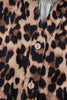 Brown Leopard Print Button Down Lace Trim Short Sleeve Shirt