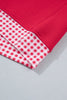 Pink Colorblock Polka Dot Contrast Trim Oversized Sweatshirt