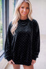 Red Velvet Polka Dot High Neck Tunic Pullover Sweatshirt