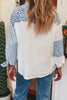 Sky Blue Leopard Striped Western Casual Shirt