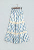 Sky Blue Floral Print Lace Patchwork Detail Wide Leg Pants