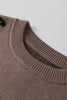 Beige Asymmetric Leopard Print Detail Drop Shoulder Sweater