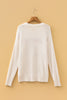 Beige Go Team Football Drop Shoulder Knit Top Sweater