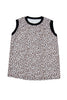 Khaki Contrast Trim Plus Size Leopard Vest