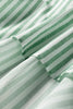 Green Stripe Half Zip Long Sleeve Swing Top