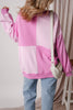 Color black Colorblock Henley High Low Oversize Sweatshirt