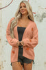 Light Pink Christmas Tree Print Open Front Drop Shoulder Midi Cardigan