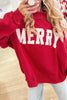 Blackish Green MERRY Embroidered Letter High Neck Tunic Pullover Sweatshirt