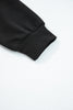 Black Zip Collar Long Sleeve Top Drawstring Pants Set
