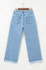 Myosotis Acid Washed High Rise Cropped Wide Leg Jeans