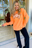 Grapefruit Orange Spooky Graphic Halloween Crew Neck Holiday Sweatshirt