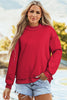 White Oversize Drop Shoulder Reversible Mock Neck Sweatshirt