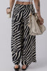 Black Zebra Striped Summer Wide Leg Pants