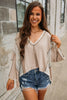 Parchment Crochet Detail Exposed Seam High Low Loose Top