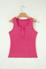 Blue Vintage Distressed Ribbed Mineral Wash Tank Top